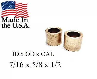 2pc  7/16 X 5/8 X 1/2  Bronze Bushing AMERICAN BRONZE Made In USA • $4.40