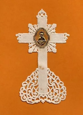 Vtg 1945 Paper Lace Remebrance For Catholic Sister -  Chalice W Foil Emblem • $19.60