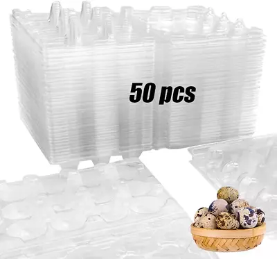  50 Pcs Quail Egg Cartons12 Grids Small Egg Storage Holdersquail Eggs Bulk Cart • $17.63