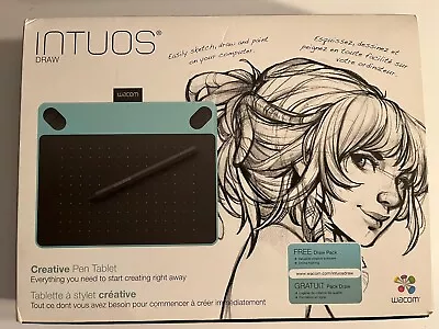 Wacom Intuos Drawing Tablet CTL490 Mint Blue - Used Works Fine • $15