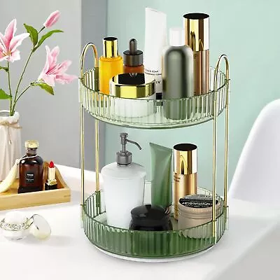 2Tier 360 Rotating Makeup Organizer Storage Cosmetic Display Case Perfume Holder • $26.99