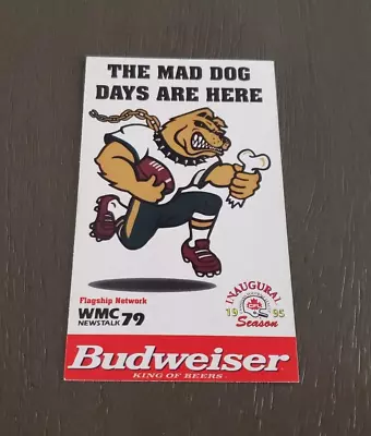 1995 CFL Memphis Mad Dogs Inaugural Season Pocket Schedule • $5.46