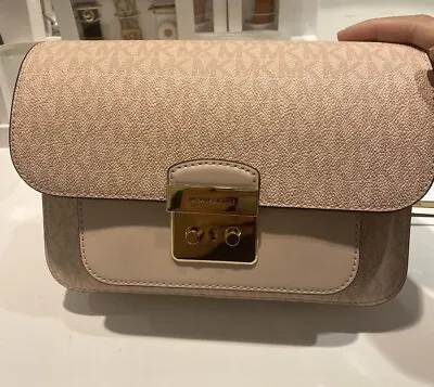 Michael Kors Sloan Editor Medium Flap Messenger + Dust Bag- DK Powder Blush • $148