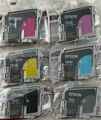 6 Genuine Epson Ink Set Stylus Photo 2200 No Box TO341 343 344 345 346 347 • $89.99