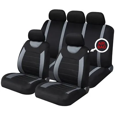 Grey Black Full Set Front & Rear Car Seat Covers For Volvo XC90 All Models • $29.85