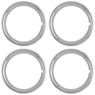 Set Of 4 15  CHROME WHEEL TRIM RINGS Beauty Rims Ring Glamour Band For Steel Rim • $46.38