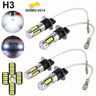 4PCS H3 LED Fog Driving Light Bulbs Conversion Set DRL 6000K White Super Bright • $11.99