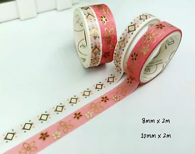 $2.20 • Buy Washi Tape Gold Foil Sakura 2 Rolls Set MT488
