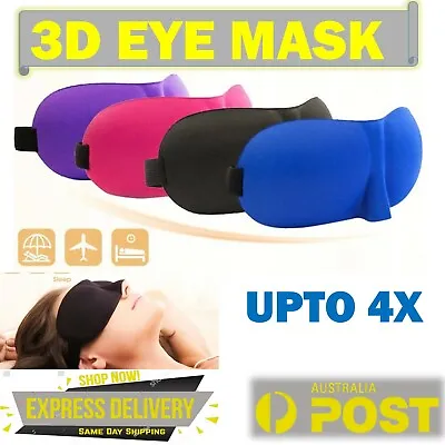 $2.90 • Buy Travel Sleep Eye Mask Soft 3D Memory Foam Padded Shade Cover Sleeping Blindfold