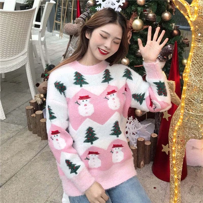 $33.11 • Buy Christmas Tree Snowman Pullover Sweater For Womens Top