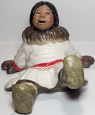 1984 C Alan Johnson NAOMI Inuit Alaskan Girl Sitting Arms Back Figurine AC 223 • $54.99