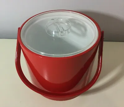 $12 • Buy Vintage Georges Briard Red Acrylic Ice Bucket