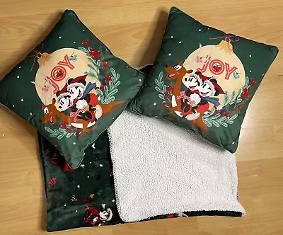 Disney Christmas Joy Mickey & Friends  2 X Cushions & Throw/Blanket  Set Primark • £15