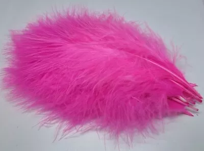 Deep Cerise Marabou Feathers  Mixed Sizes Fly Tying Flynscotsman Tackle Fluffy • £1.85