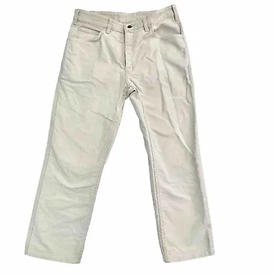 RM Williams Mens Moleskin Beige Straight Jeans Made In Aus TJ180 Size 36S Hemmed • $54.95