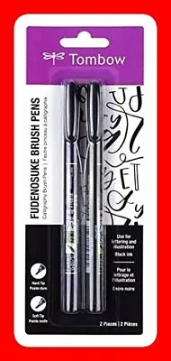$13.81 • Buy Tombow Fudenosuke Brush Calligraphy Brush Pen 2 Pens Set | FREE SHIPPING NEW AU