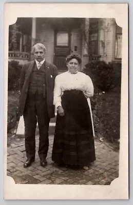 RPPC Edwardian Couple Posing In Marietta Man Striped Suit C1908 Postcard C21 • $16.95