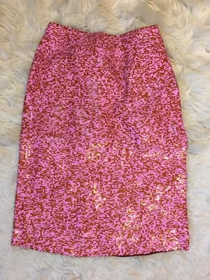 New J Crew Collection Sequin Skirt In Azalea Rust Sz 0 $695 F5858 Sold Out! • $149.99
