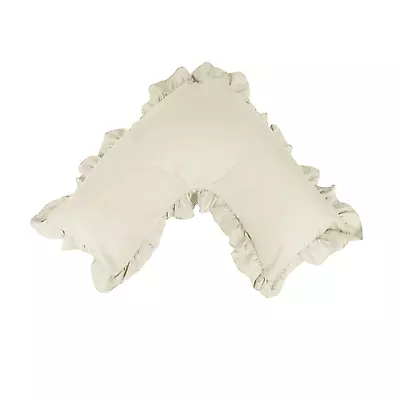Artex Polyester Cotton V Shape Ruffle Pillowcase Cream • $14.74