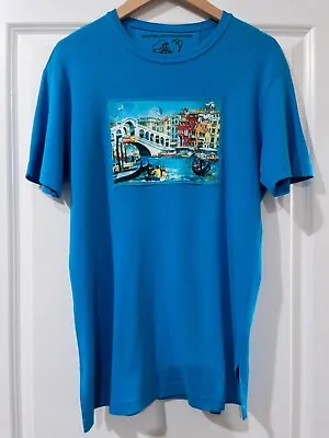 Michael Leu Collection Shirt Womens Blue Art T-Shirt 100% Cotton Size In Descr • $19.54