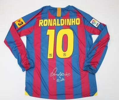 Fc Barcelona Jersey 2005 2006 Shirt Long Sleeve Ronaldinho + Digital Signature • $90