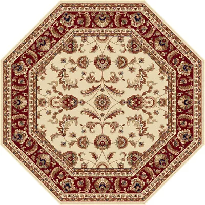 5x5 Octagon Sensation Ivory Vines Scrolls 4792 Area Rug - Approx  5' 3  X 5' 3  • $137.50