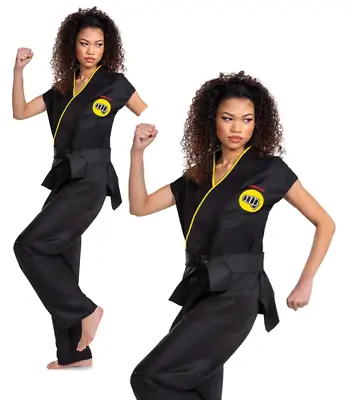 Cobra Kai Costume Adults Martial Arts Ninja Official Fancy Dress Outfit Ladies • $131.41