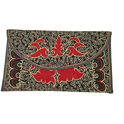 Vintage Morrocan Carpet Bag Clutch Bag Handbag Purse Envelope Lined EUC • $22.50