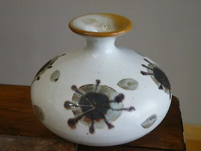 Vintage Otagiri Style Pottery Bud Weed Pot Vase 3-3/8  Tall X 4  Wide  FREE SHIP • $26.44