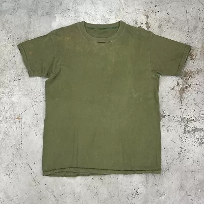 US Army OG107 Undershirt 1/4 Sleeve Blank T Shirt Vietnam 60s 70s Cotton • $40