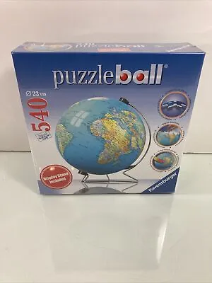 $19.70 • Buy Ravensburger 3D Earth Puzzle Ball With Display Stand - 540 Pieces New & Sealed