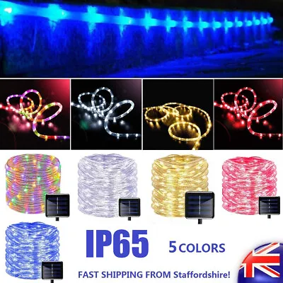 LED Solar Powered Rope Tube String Fairy Lights Strip Waterproof Garden Outdoor • £8.99