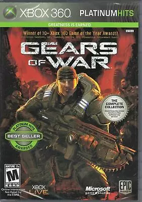 Gears Of War (Platinum Hits) (Bonus- GoW 2) Xbox 360 (Brand New Factory Sealed U • $31.55