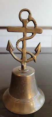 Vintage Brass Anchor Nautical Hand Table Bell  • $12