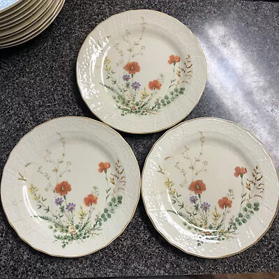 Mikasa Fine Ivory China Margaux Salad Dessert Plates Floral Gold Trim Set Of 3 • $13.27