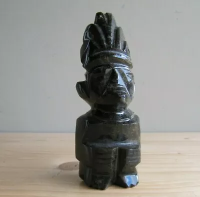 £16.30 • Buy Vintage Black Obsidian Sculpture Mayan Aztec Toltec God Statue
