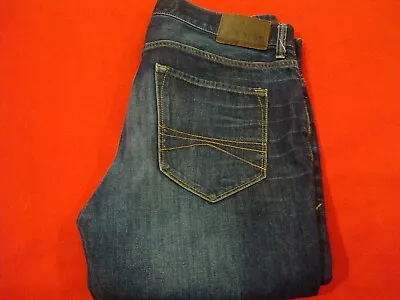 Mens Express Kingston Classic Straight Dark Blue Jeans Size 33 X 32 • $19.95