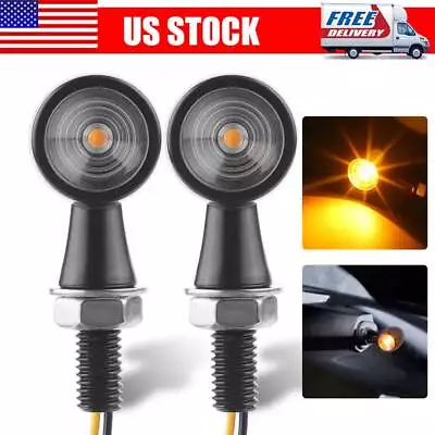 Motorcycle LED Turn Signal Bullet Mini Amber Blinker Light For Bobber Cafe Racer • $12.98