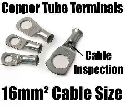£2.70 • Buy 16mm² Cable Copper Tube Terminals Battery Welding Solder Lug Ring Crimp Eyelets