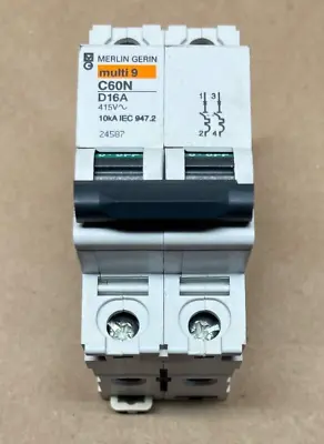 Merlin Gerin Multi 9 C60N D16A 2-Pole Circuit Breaker • $12