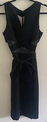 Ladies Karen Millen Wrap Dress. Uk10. Black. Belted. Occasional/Party. PRISTINE  • £20