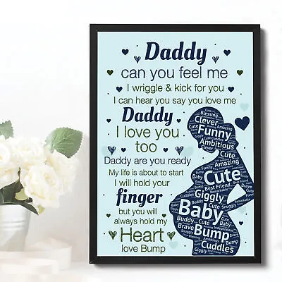 Daddy To Be Gifts Baby Shower Gift For Dad Wood Heart Fathers Day Gift From Bump • £6.99