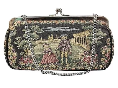 Vintage MCM La Marquise Tapestry Clutch HandBag Purse Colonial Scene 8x4 Inch • $45