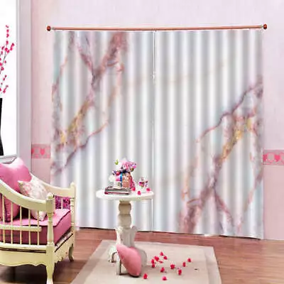 Wonderful Marble Moire 3D Curtain Blockout Photo Printing Curtains Drape Fabric • $211.92