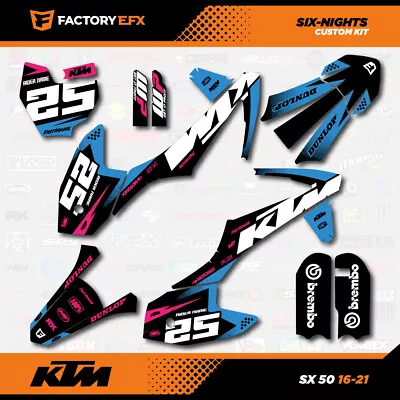 Blue & Pink 6N Racing Graphics Kit Fits 16-21 KTM 50sx 50 Sx Decal Sticker • $44.99