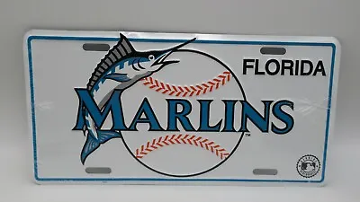 NOS Vintage Metal Embossed Front License Plate Car Tag Florida Marlins MLB • $5.31