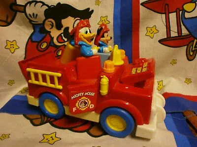Mickey Mouse & Friends Fire Truck With Figurines Vintage 1989 Mattel • $24.99