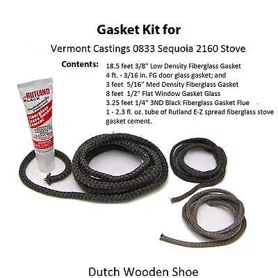 Vermont Castings Gasket Kit For Sequoia 2160  Stove Rope 0000833 0833 • $59.95