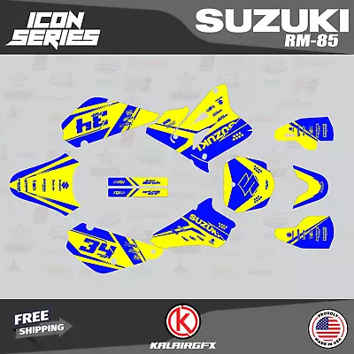$49.99 • Buy Graphics Decal Kit For Suzuki RM85 (2001-2023) RM 85  Icon Series - Blue