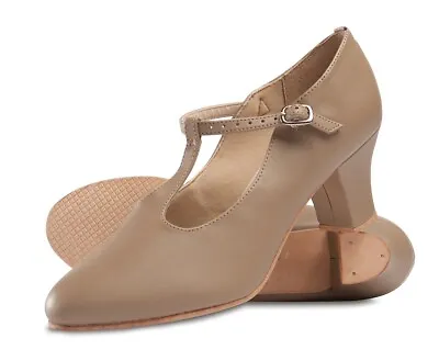 Danz N Motion Broadway T-strap Tan Dance Shoes Size 7.5L • $55